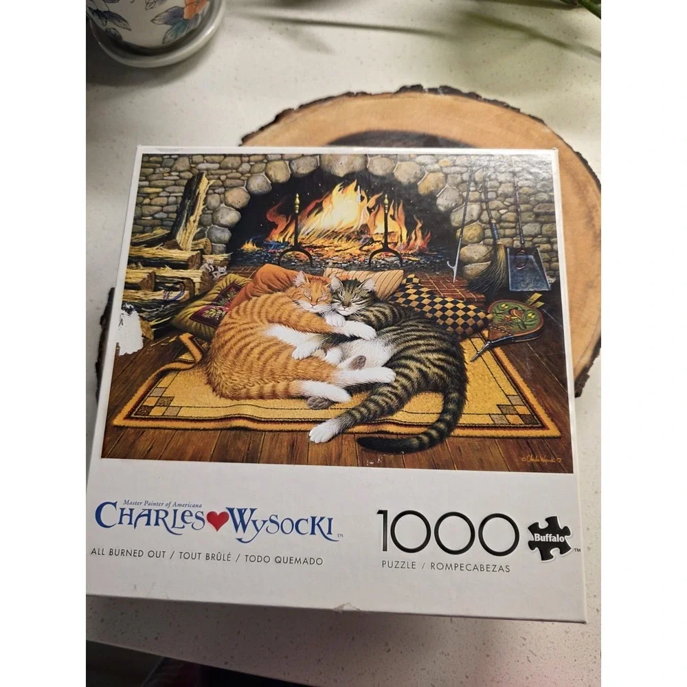 Buffalo Games Charles Wysocki ALL BURNED OUT 1000 pieces Jigsaw Puzzle CATS